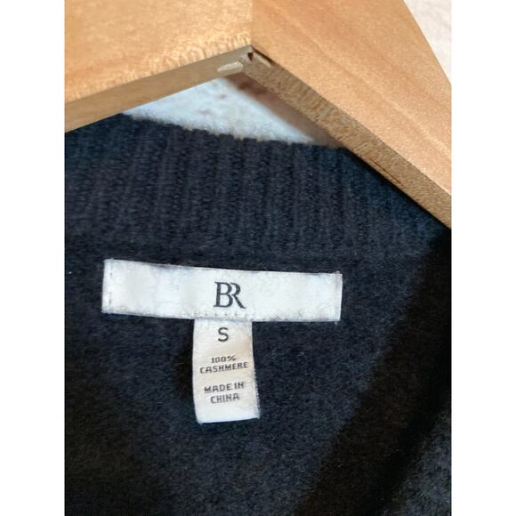 BR Cashmere Sweater Womens Small Black Hi Low Crop Front Pullover Soft Capsule - Picture 13 of 13